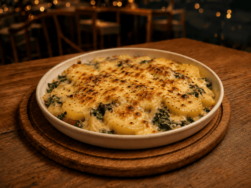 Gratin mit Blattspinat