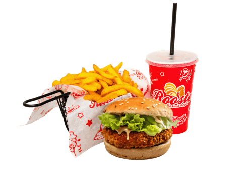 Rooster Steak Burger Menü