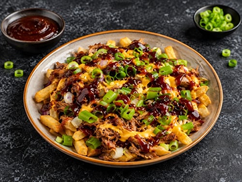 Loaded fries pulled pork