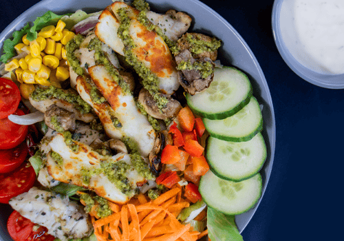 Salat Sommerzeit Halloumi