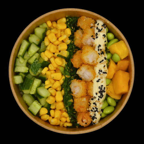 Poké bowl tempura shrimp