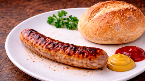 Bratwurst mit Brötchen