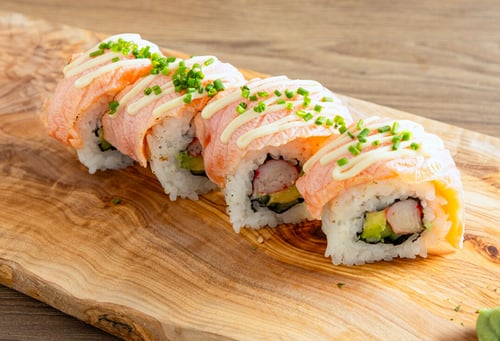 Flame sake roll