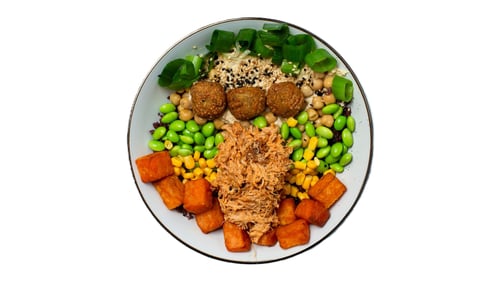 Baba Bowl Pulled Chicken mit 3 Falafel