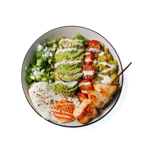 Avo Love Bowl Hähnchenspießen