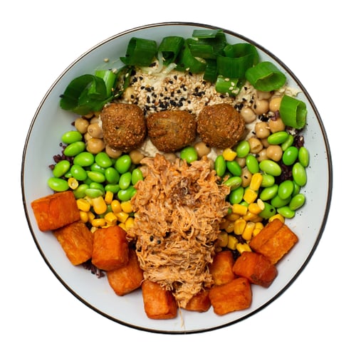 Baba Bowl Pulled Chicken mit 3 Falafel