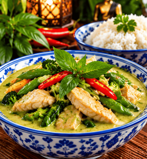 110 Thai-Gericht mit Hühnerfleisch süßlich-scharf