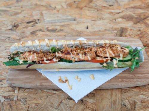 Halve stokbrood met kipfilet gezond