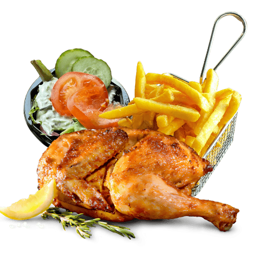 Halve kip menu