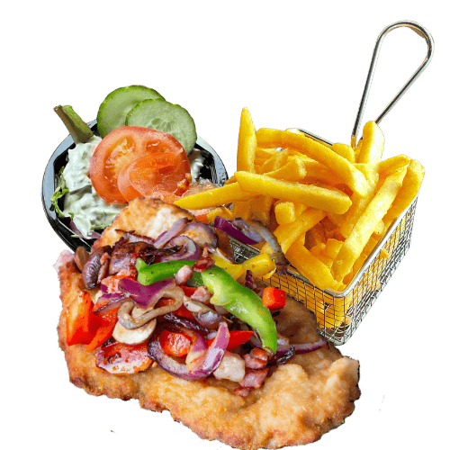 Duitse schnitzel menu