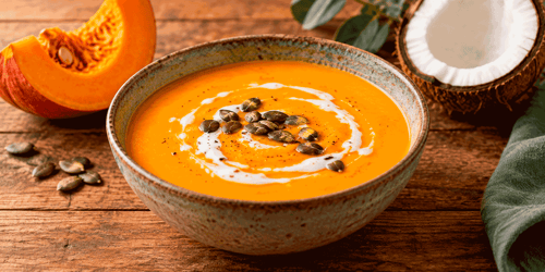 Kürbis-Kokos-Suppe