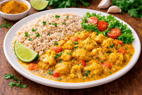 Geflügel-Blumenkohl-Kartoffel Curry 