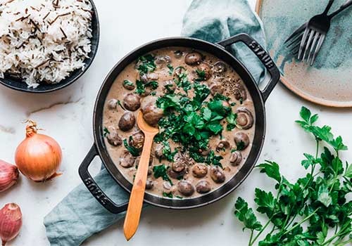 Pilz-Rahmsuppe mit Croutons (XL)