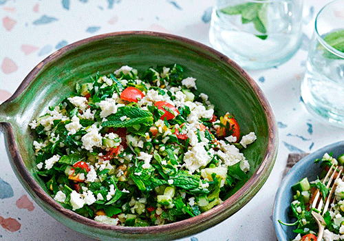 Gurkentaboulé mit Feta