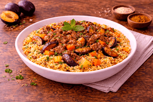 Orientalisch Zwetschgen-Rinderhack-Coucous