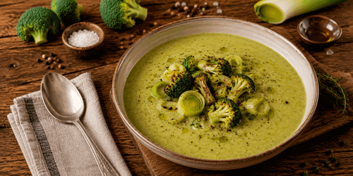 Geröstete Brokkoli-Lauch-Suppe