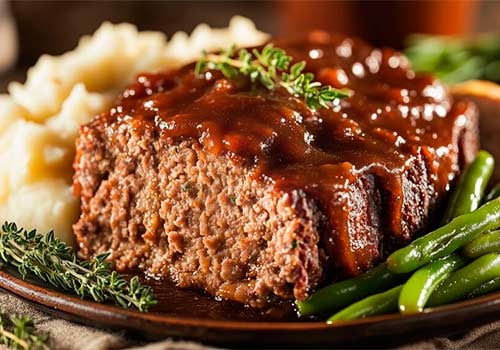 Hackbraten mit Knobibohnen und Kartoffeln (XL)