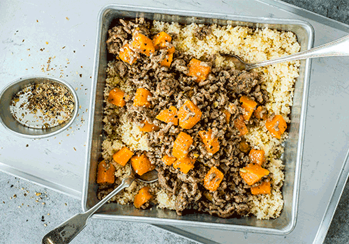 Hackfleisch-Kürbis-Ragout mit Cous Couse (M)