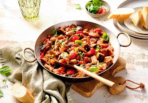 Mediterranes Hähnchengeschnetzeltes mit Rosmarinkartoffeln (XL)