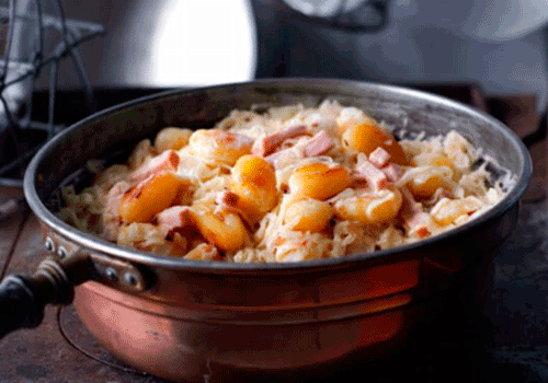 Gnocchis in Sauerkraut  und Kasselerwürfel (XL)