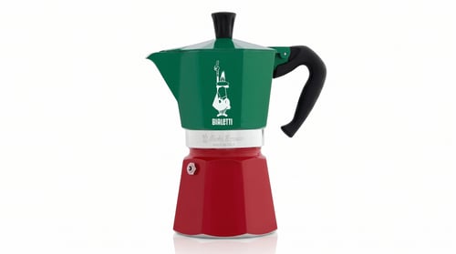Bialetti Moka Express für 6 Tassen Italia  Aluminium mit schwarzem Kunststoff