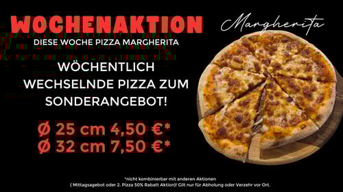 25 Pizza Margherita Wochenaktion