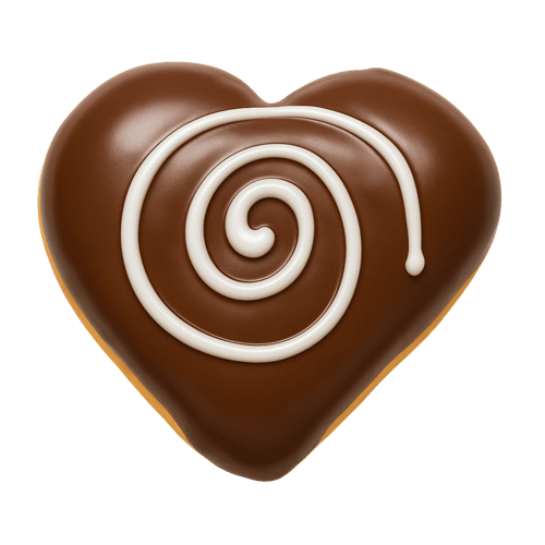 Swirl Donut Filled With Nutella Heart