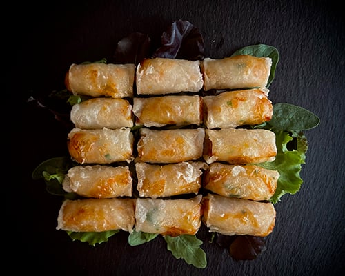 Kleine Frühlingsrollen mit Baby Garnelen