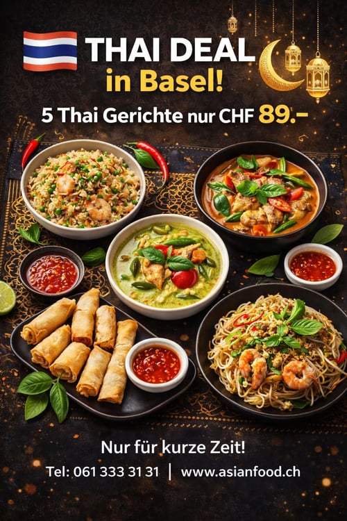 5 Wokgerichte mit Poulet oder Rind nach Wahl für CHF 89.–, inklusive 1 Softdrink (1.5 L).