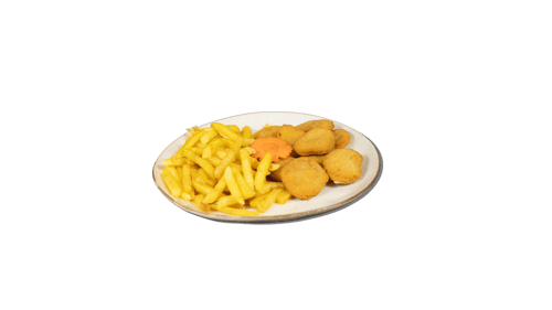 Chicken Nuggets mit Pommes (10 Stück)