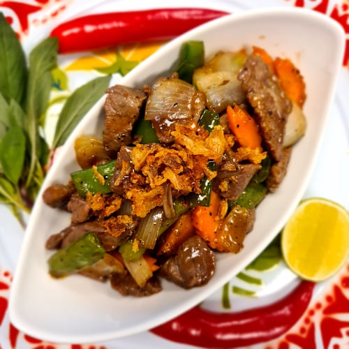 Rundvlees zwarte pepers