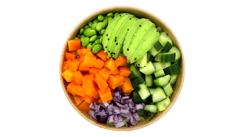 Gurken und Avocado Poke Bowl (Vegan)