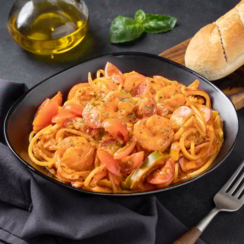 Pasta scampi caprese