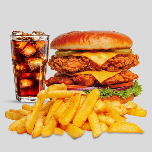 Double Crunchy Chicken Filet Burger als Menü