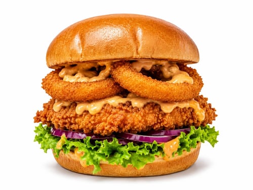 Onion Rings Chicken Filet Burger Einzeln