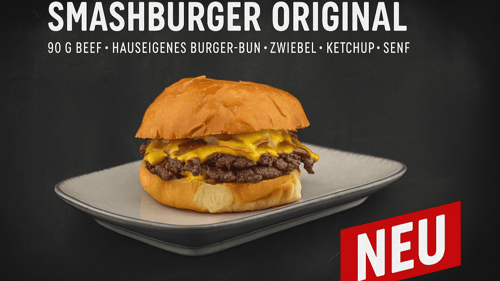  Smash Cheese Burger.  180g