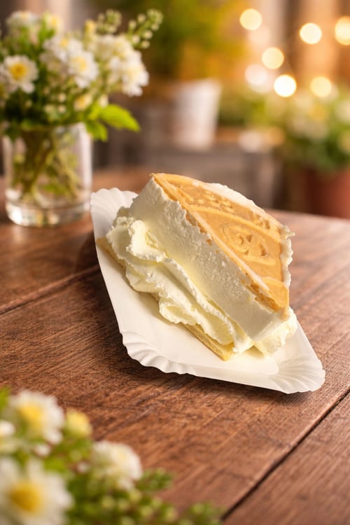 ijswafel met slagroom DRIEHOEK