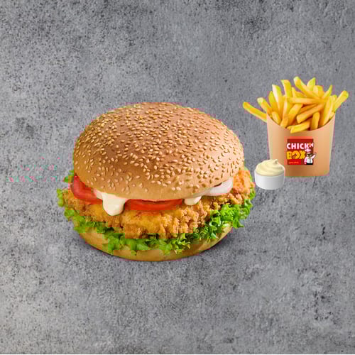 Chick'n box burger