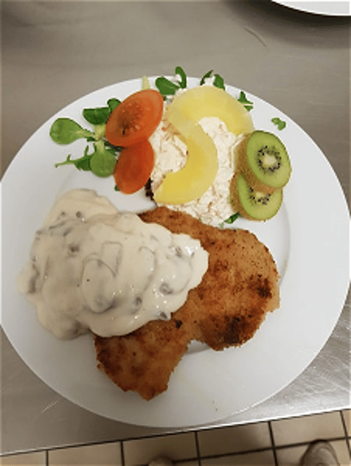 Schnitzel champignon roomsaus