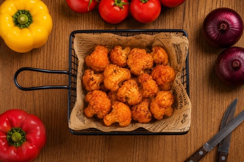 71- 8 Stk. Cauli Wings Vegan mit Vegan Knobimayo Dip