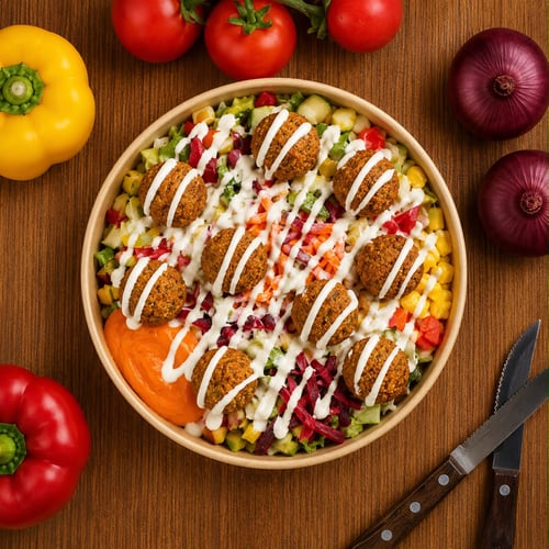 42-Vegane Hackbällchen Bowl