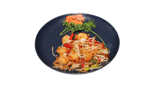 Garnalen met zout en peper