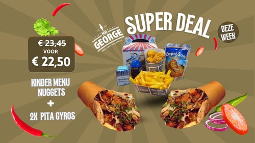 Super Deal ! Kindermenu nuggets + 2 pita gyros