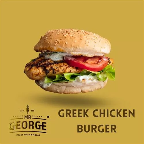 Mr George Greek Crispy Chicken Burger