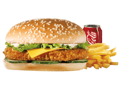 Crispy chicken burger menu