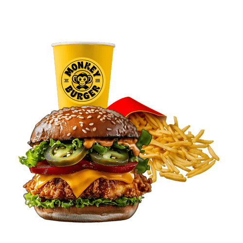 Hot Crispy Burger als Menü