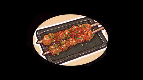 Hähnchenfleischspieß