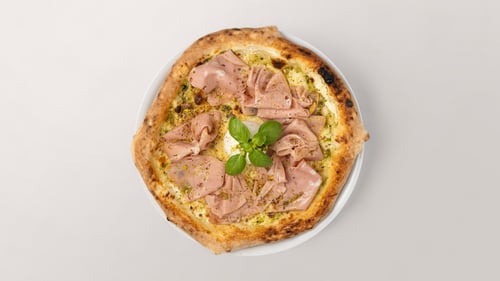 Pizza Bianca Mortadella e Pistacchio