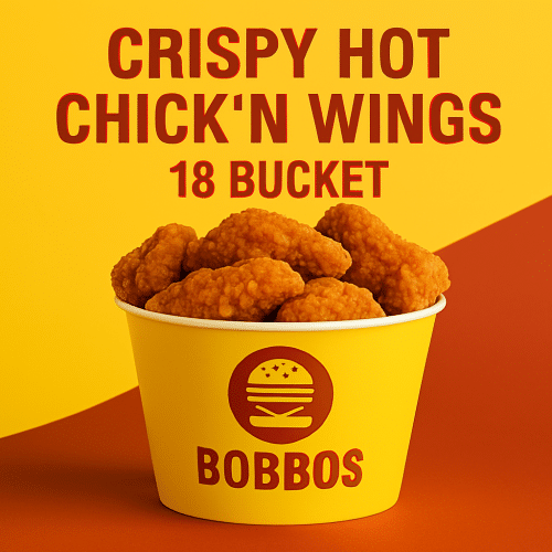 Hot chick'n wings bucket (18 stuks)