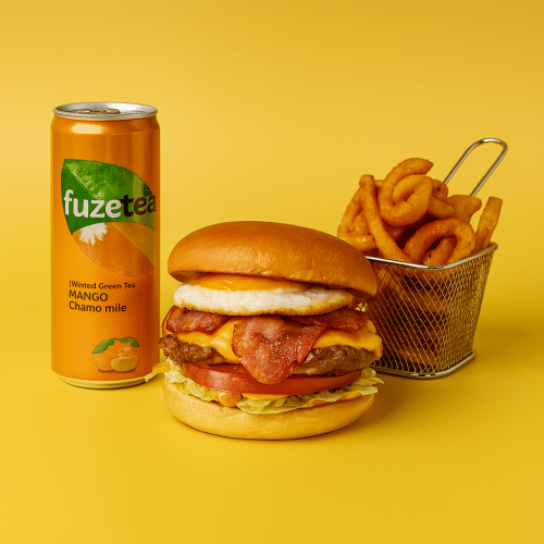 Fried egg burger menu
